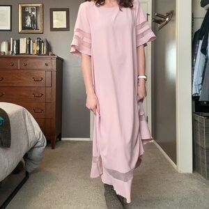 Flowy Powder Pink Maxi Dress - Large/XL